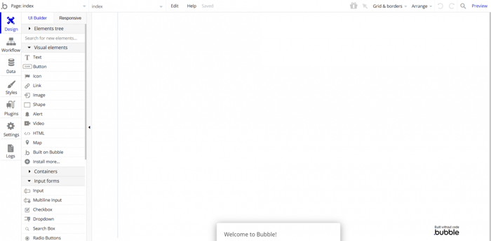 Bubble design graphical interface