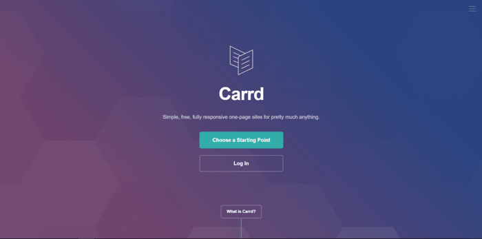 Swipe Pages vs Carrd: Carrd home page