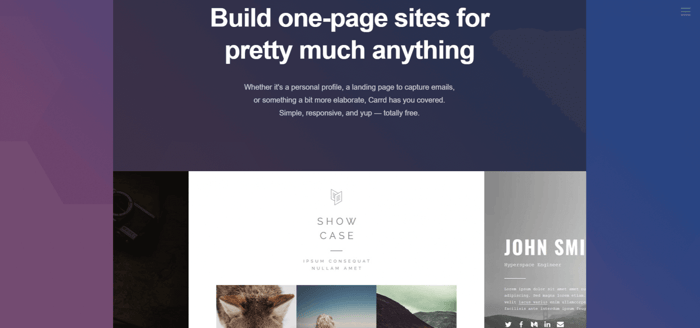 How to use Carrd: Carrd's landing page