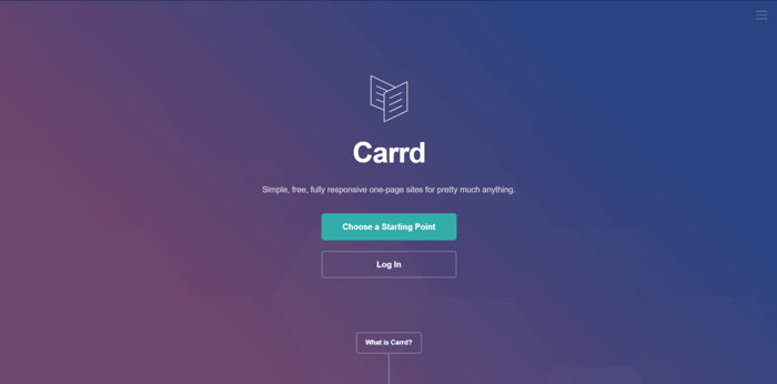 Carrd Review home page screenshot