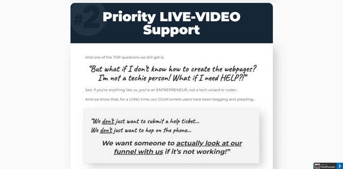ClickFunnels priority video support