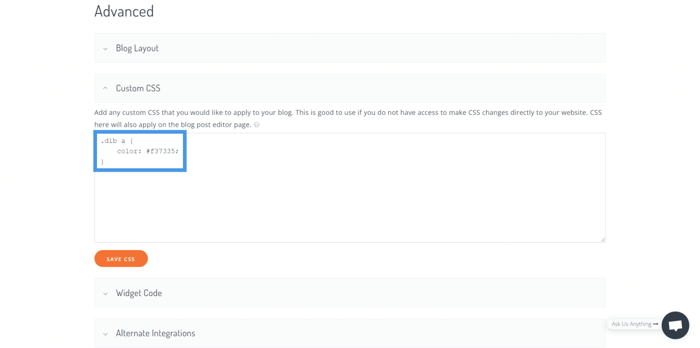 Custom CSS Dropinblog