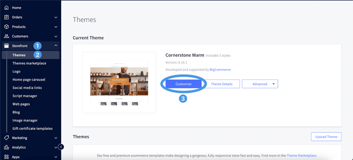 Customize BigCommerce theme
