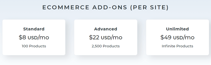 Duda ecommerce add-ons