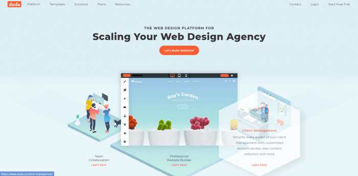 Duda website builder review: home page