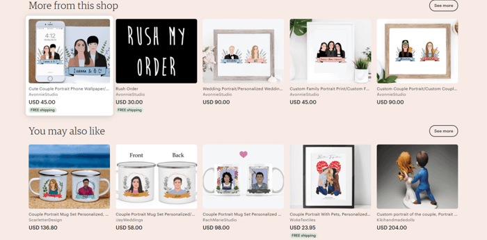 Etsy shops products