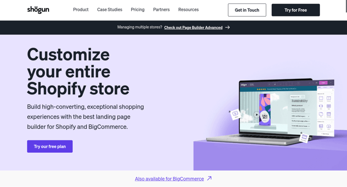 shogun page builder