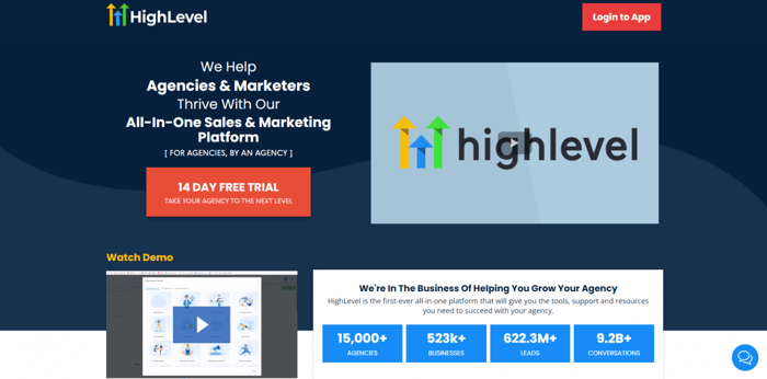 What Is HighLevel White Label: HighLevel home page