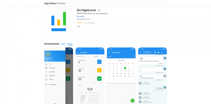 HighLevel iPhone app