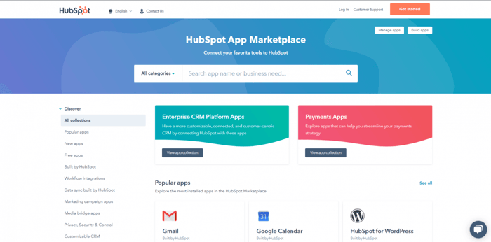HubSpot app marketplace