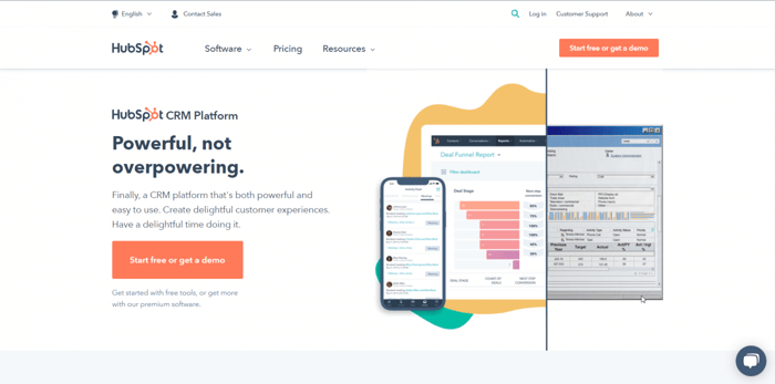 HubSpot home page