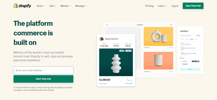 Cratejoy vs Shopify shopify homepage