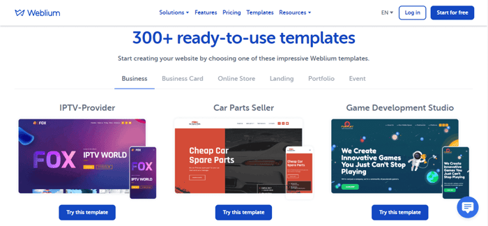 Weblium Templates
