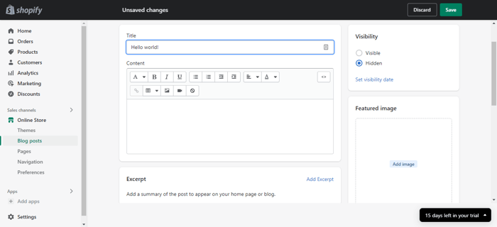Shopify blog