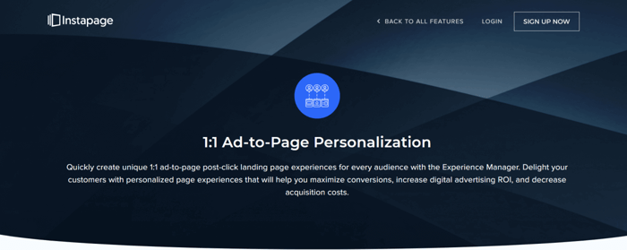 Instapage ad to page personalization