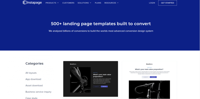 Instapage templates
