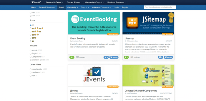 Joomla extensions