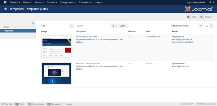 Joomla templates