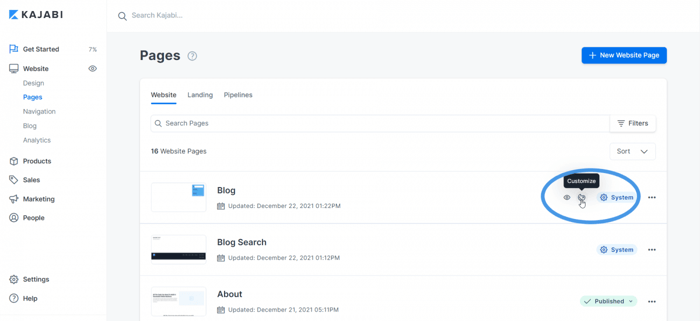 How to create a blog on Kajabi: Kajabi homepage