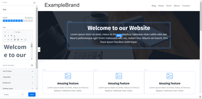 Kajabi site builder editor