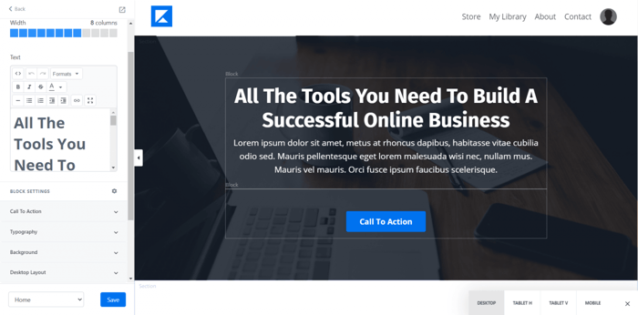 Kajabi website customization