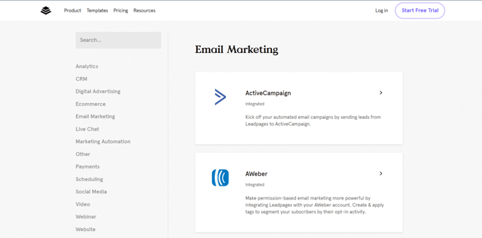 Leadpages integrations