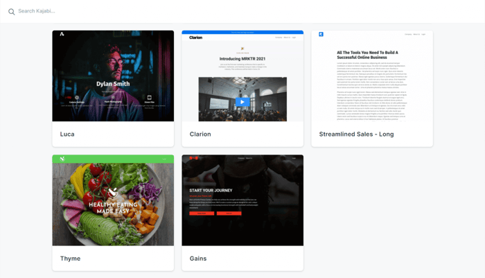 Kajabi landing page templates