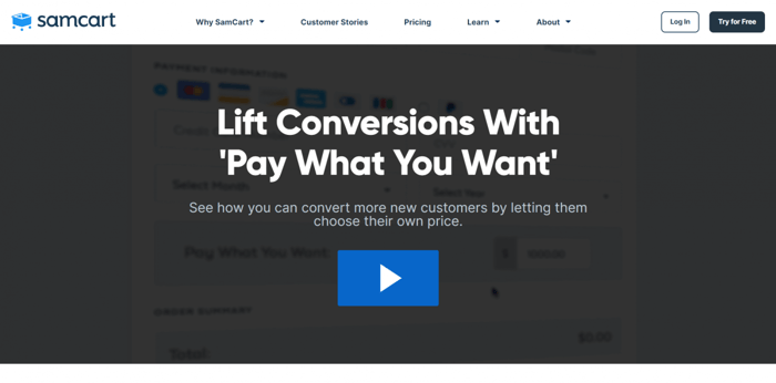 SamCart Pay What You Want