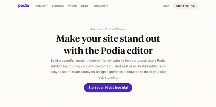 Podia website
