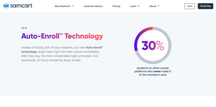 SamCart autoenroll