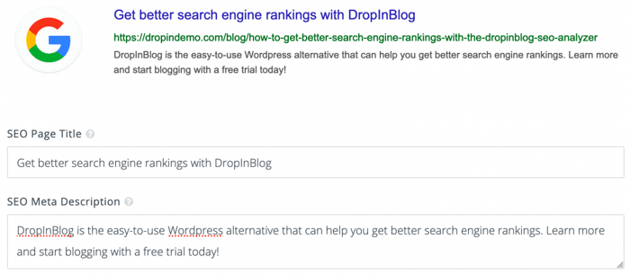 title and meta description