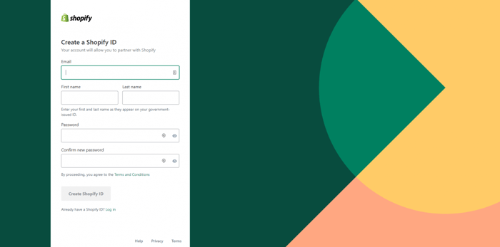 Shopify affiliate program application