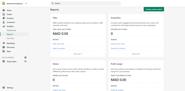 Shopify analytics