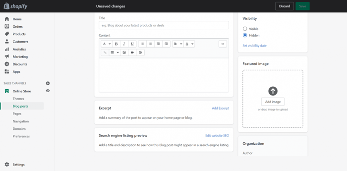 Shopify blog