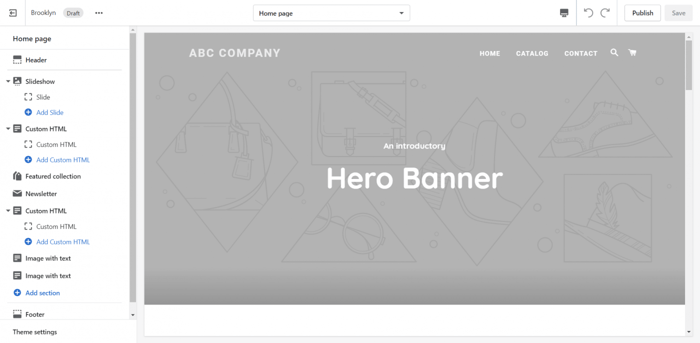Shopify theme editor