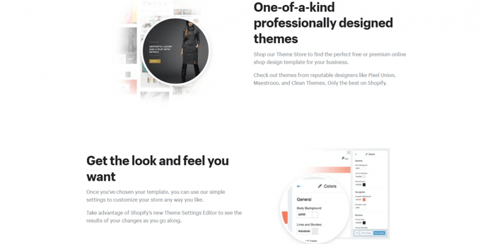 Shopify theme template design