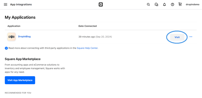 Square blog install step