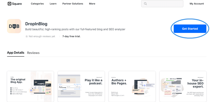 Square blog install step