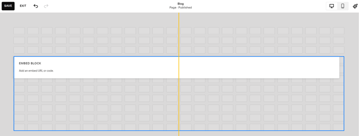 Squarespace blog install step