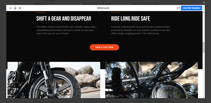 Swipe Pages template preview