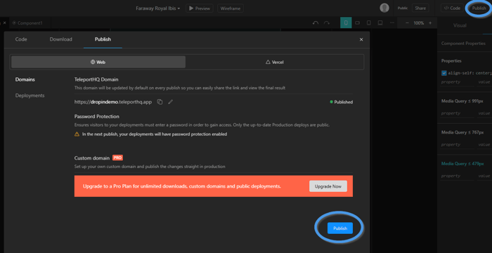 TeleportHQ blog install step