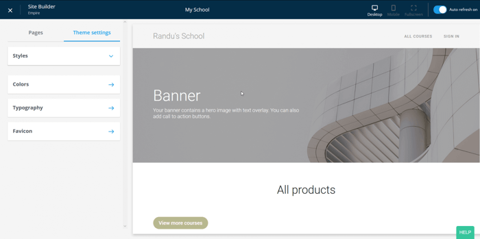 Thinkific review: site builder