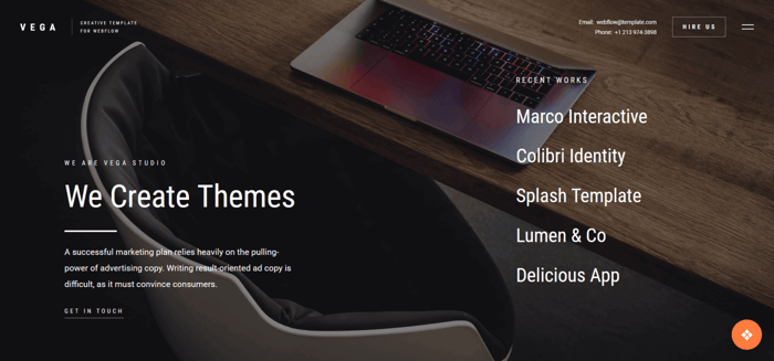 Vega Webflow template