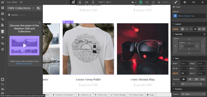 Webflow vs WordPress: Webflow CMS