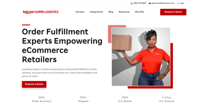 Rakuten Super Logistics Webflow website examples