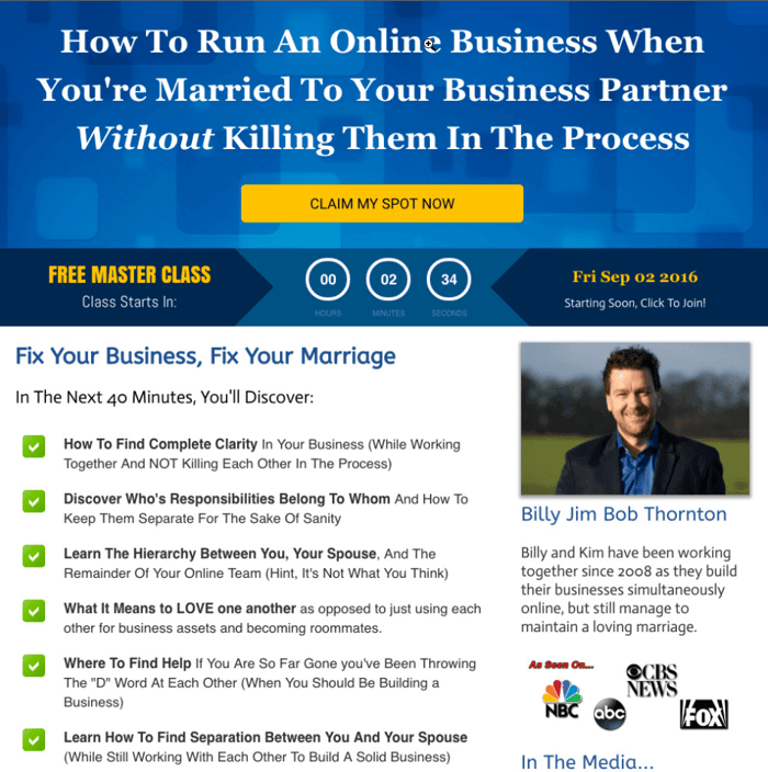 Webinar funnel template ClickFunnels templates