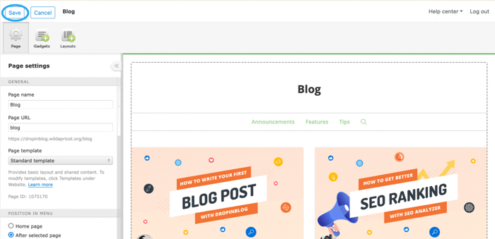 WildApricot blog install step
