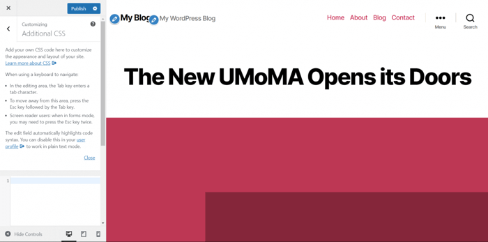 WordPress additional css