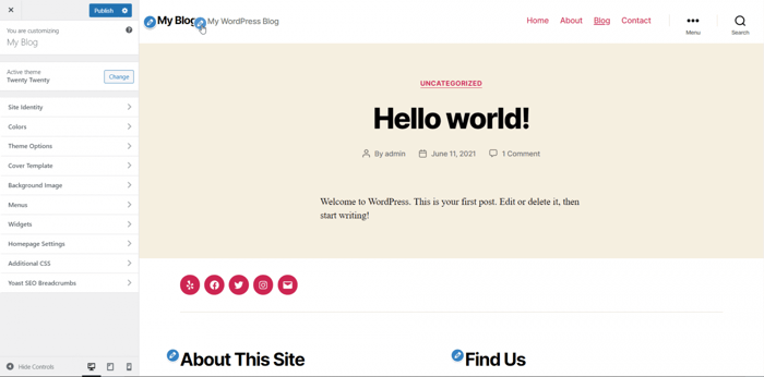 WordPress editor