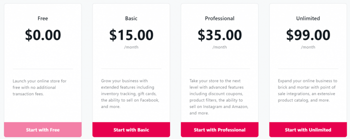 Yola addons pricing plans